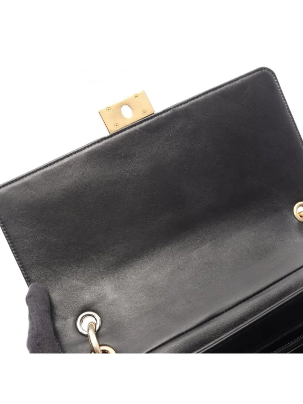 Chanel Shoulder Bag Quilted 2-Way Black Leather Chain